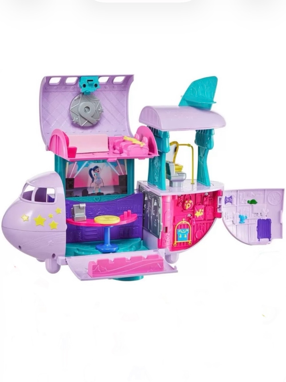 Polly Pocket Travel Adventures Jet Pack  Playset Flying Fabulous Jet